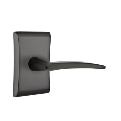 Emtek Poseidon Lever with Neos Rosette in Flat Black