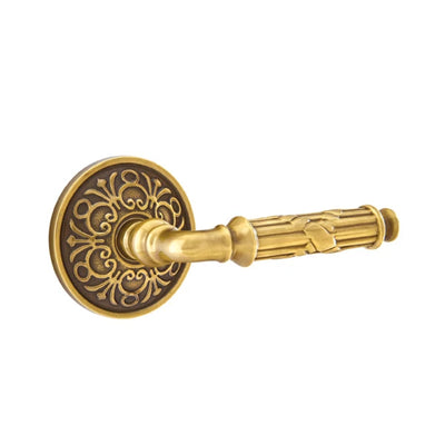 Emtek Ribbon & Reed Lever with Lancaster Rosette in French Antique