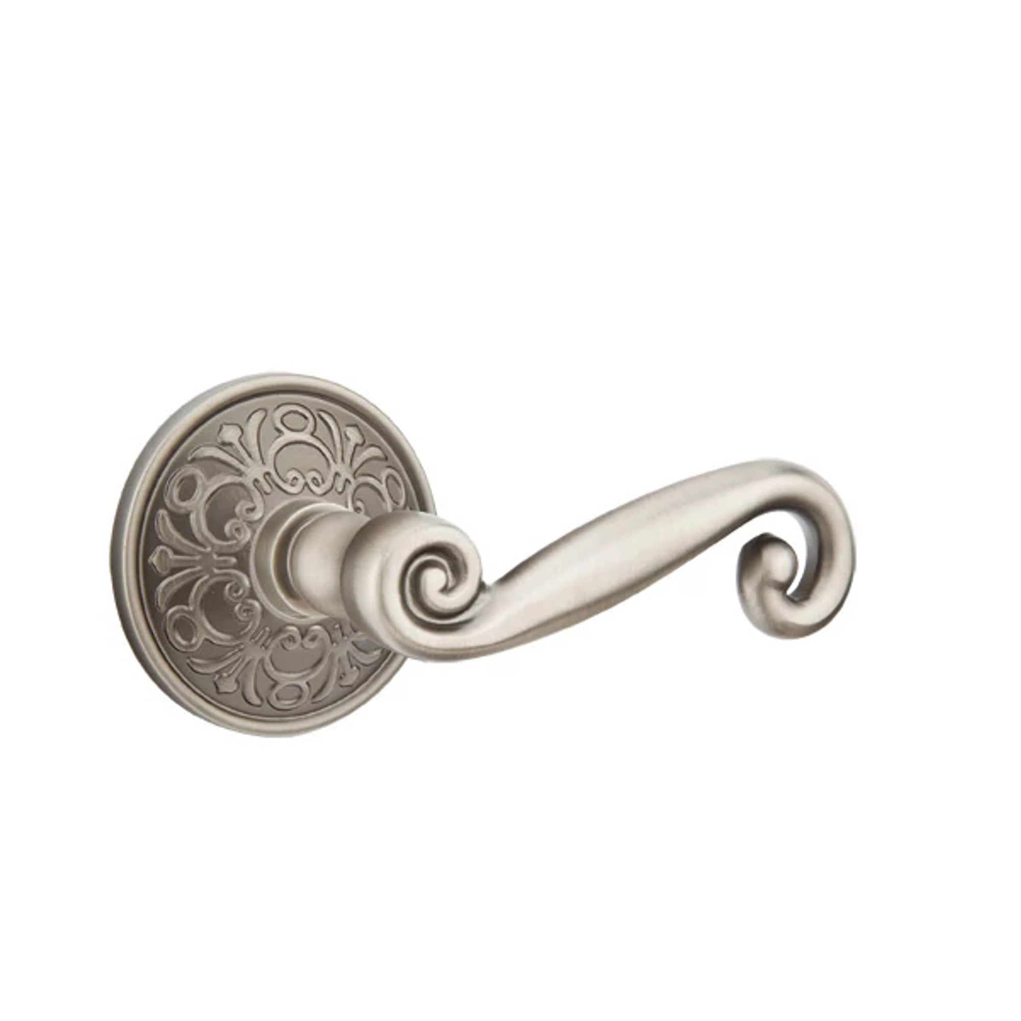 Emtek Rustic Lever with Lancaster Rosette in Pewter