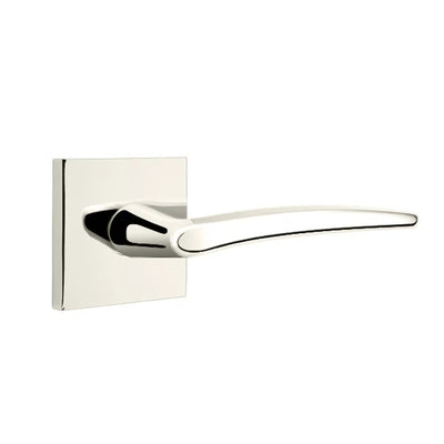 Emtek Poseidon Lever with Square Rosette in Polished Nickel