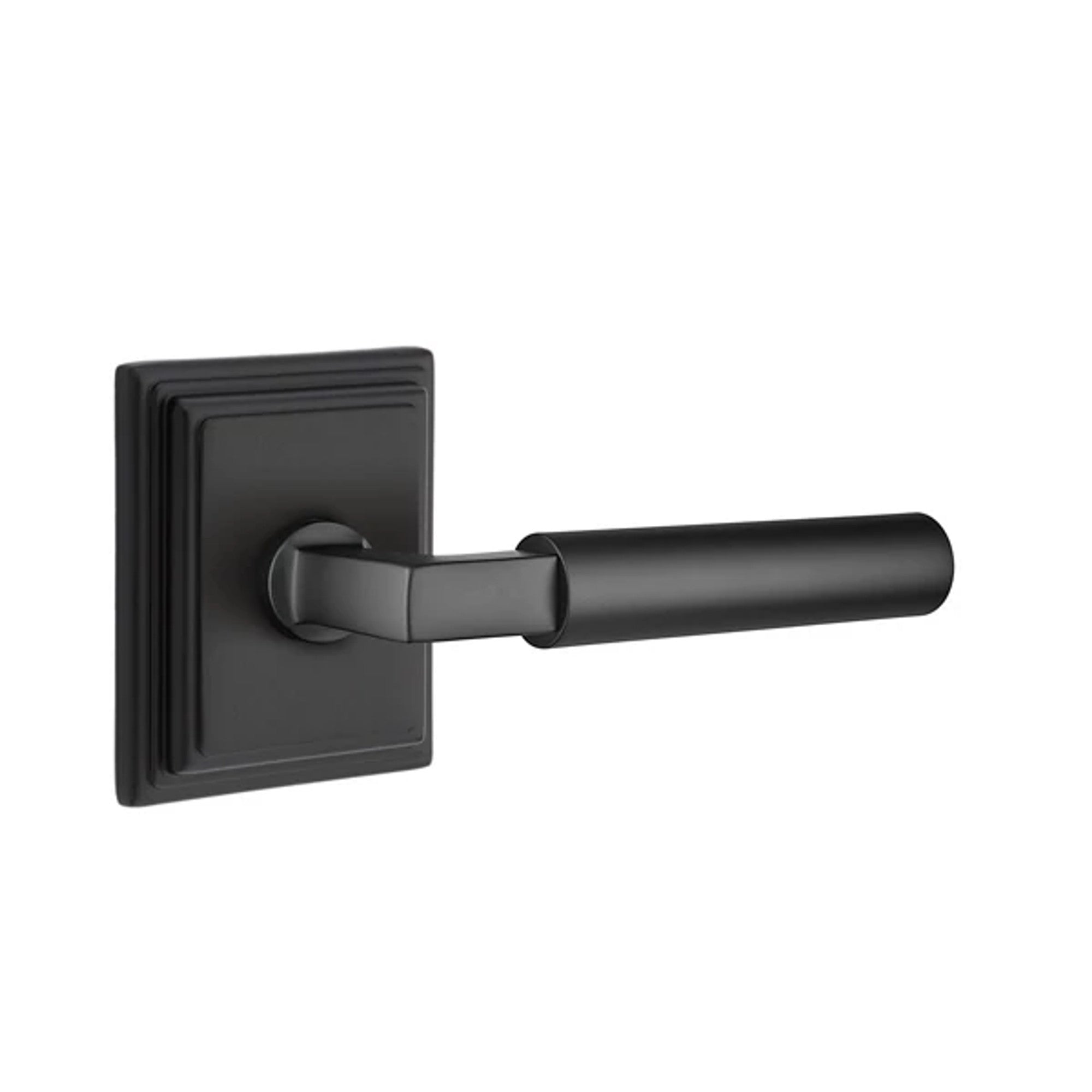 Emtek Hercules Lever with Wilshire Rosette in Flat Black