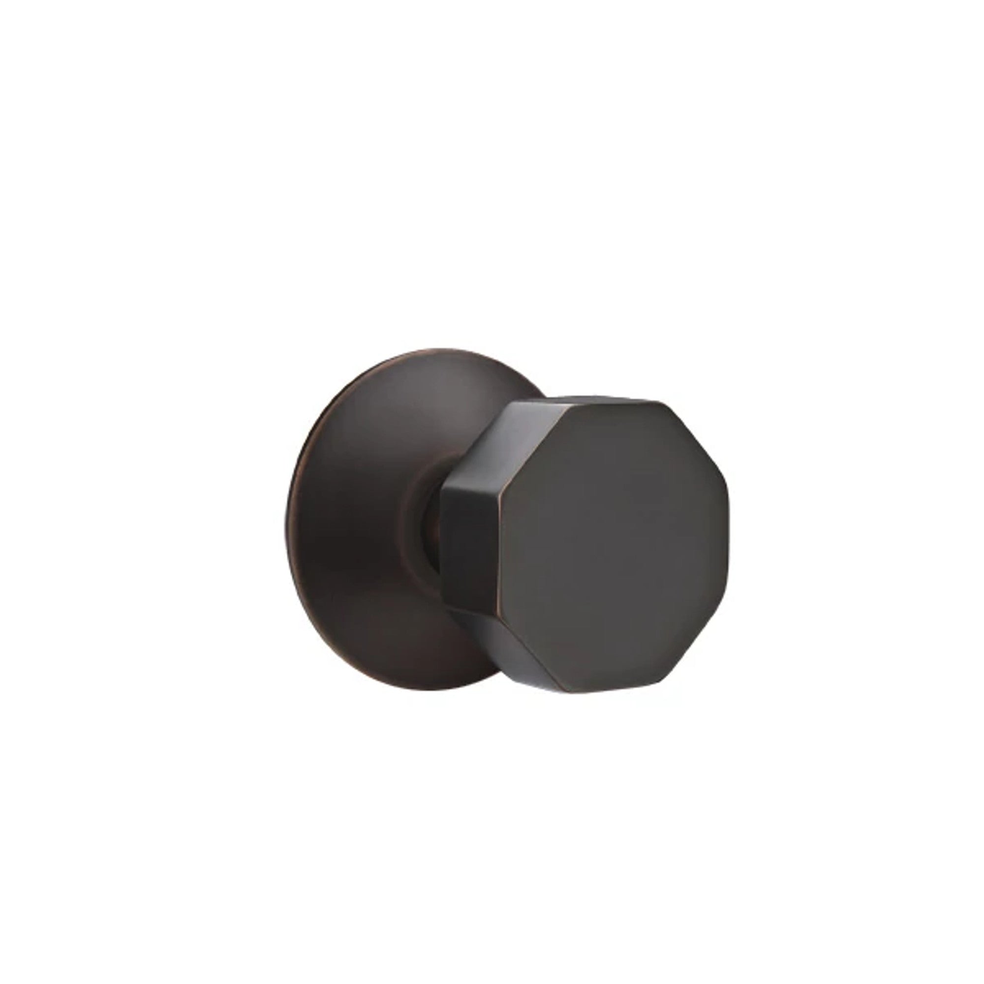 Emtek Octagon Knob with Modern Rosette in Oil Rubbed Bronze