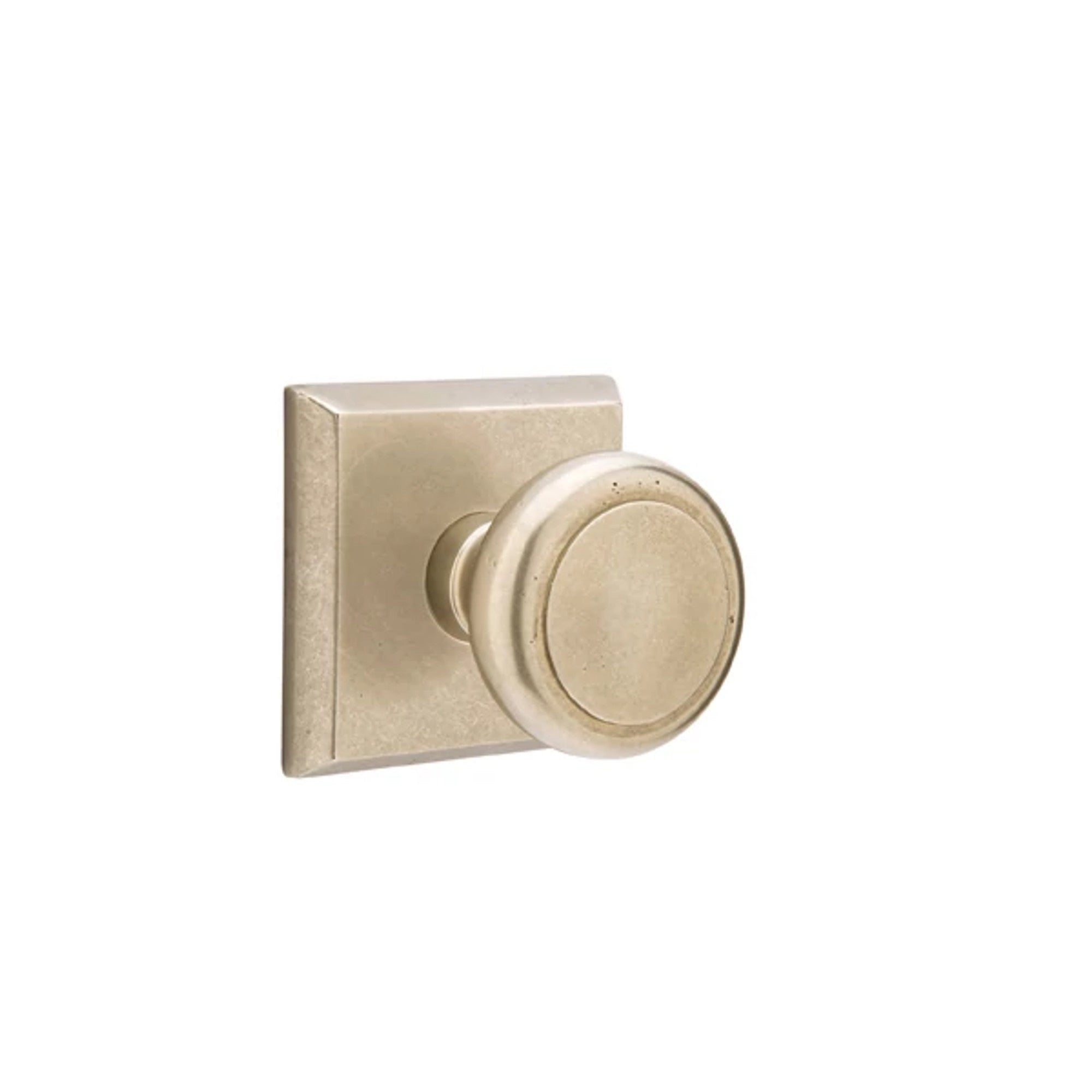 Emtek Butte Knob with #6 Rosette in Tumbled White Bronze