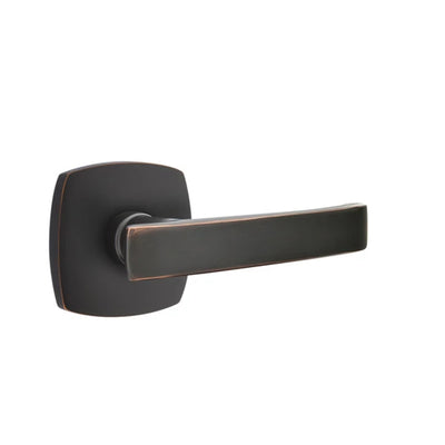 Emtek Geneva Lever with Urban Modern Rosette in Oil Rubbed Bronze