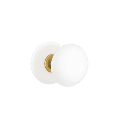 Emtek Ice White Knob with Porcelain Rosette in French Antique