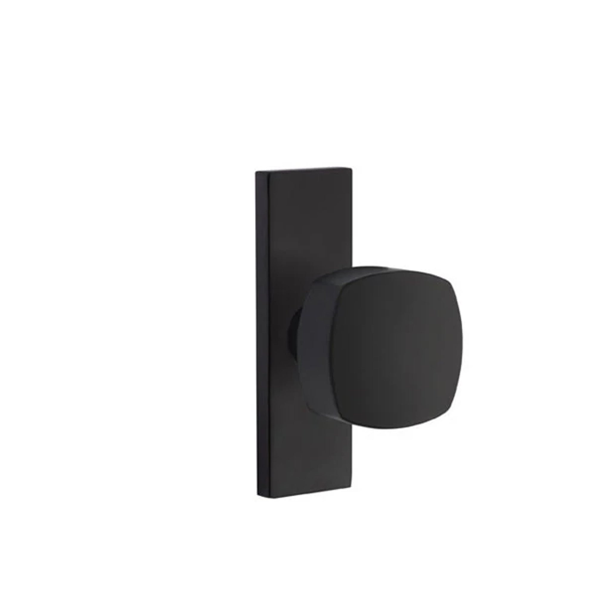 Emtek Freestone Knob with Stretto 1-1/2" x 5" in Flat Black