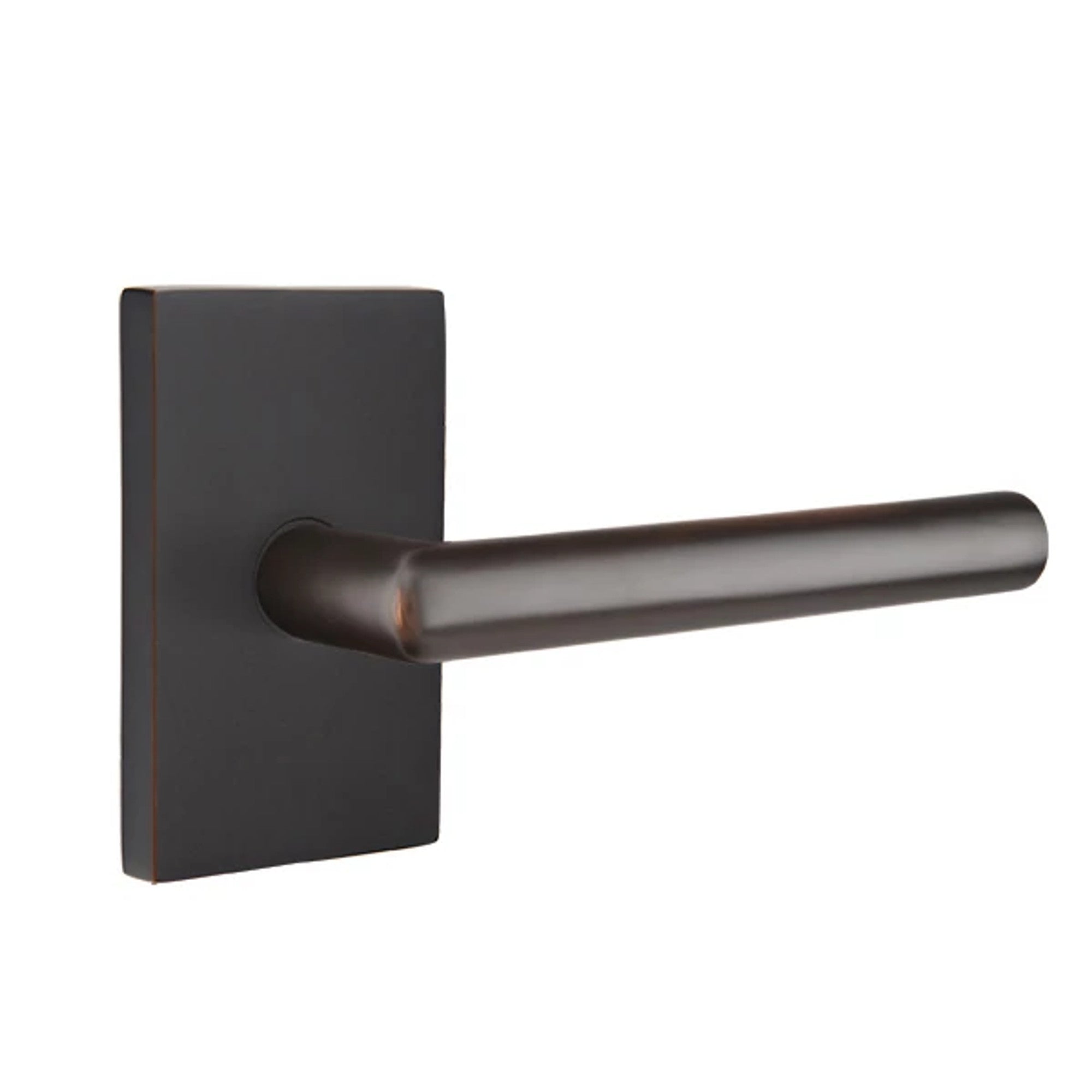 Emtek Stuttgart Lever with Modern Rectangular Rosette in Oil Rubbed Bronze