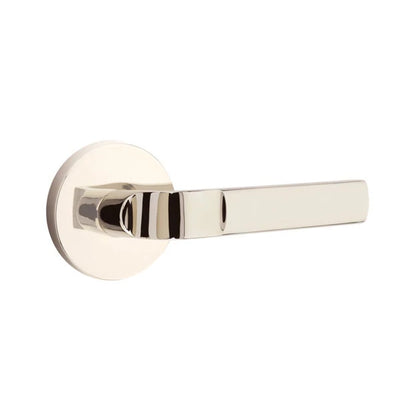 Emtek Aston Lever with Disk Rosette in Polished Nickel
