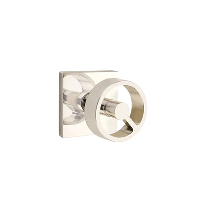 Emtek Spoke Knob with Square Rosette in Polished Nickel