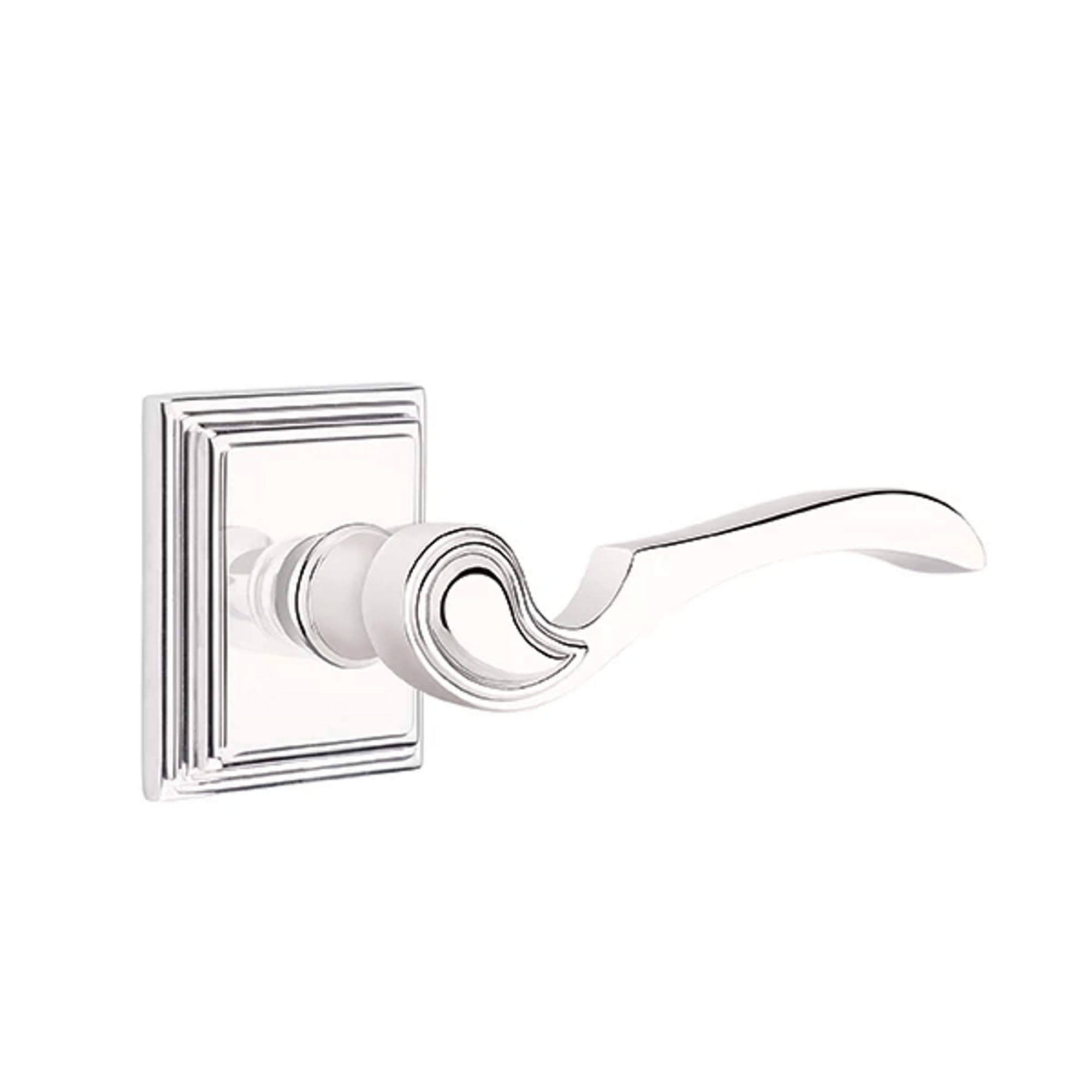 Emtek Coventry Lever with Wilshire Rosette in Polished Chrome