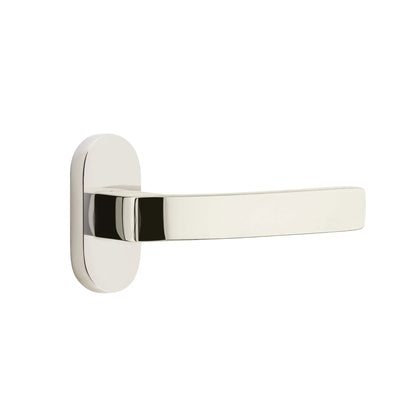 Emtek Breslin Lever with Oval Stretto 1-1/2" x 3" in Polished Nickel