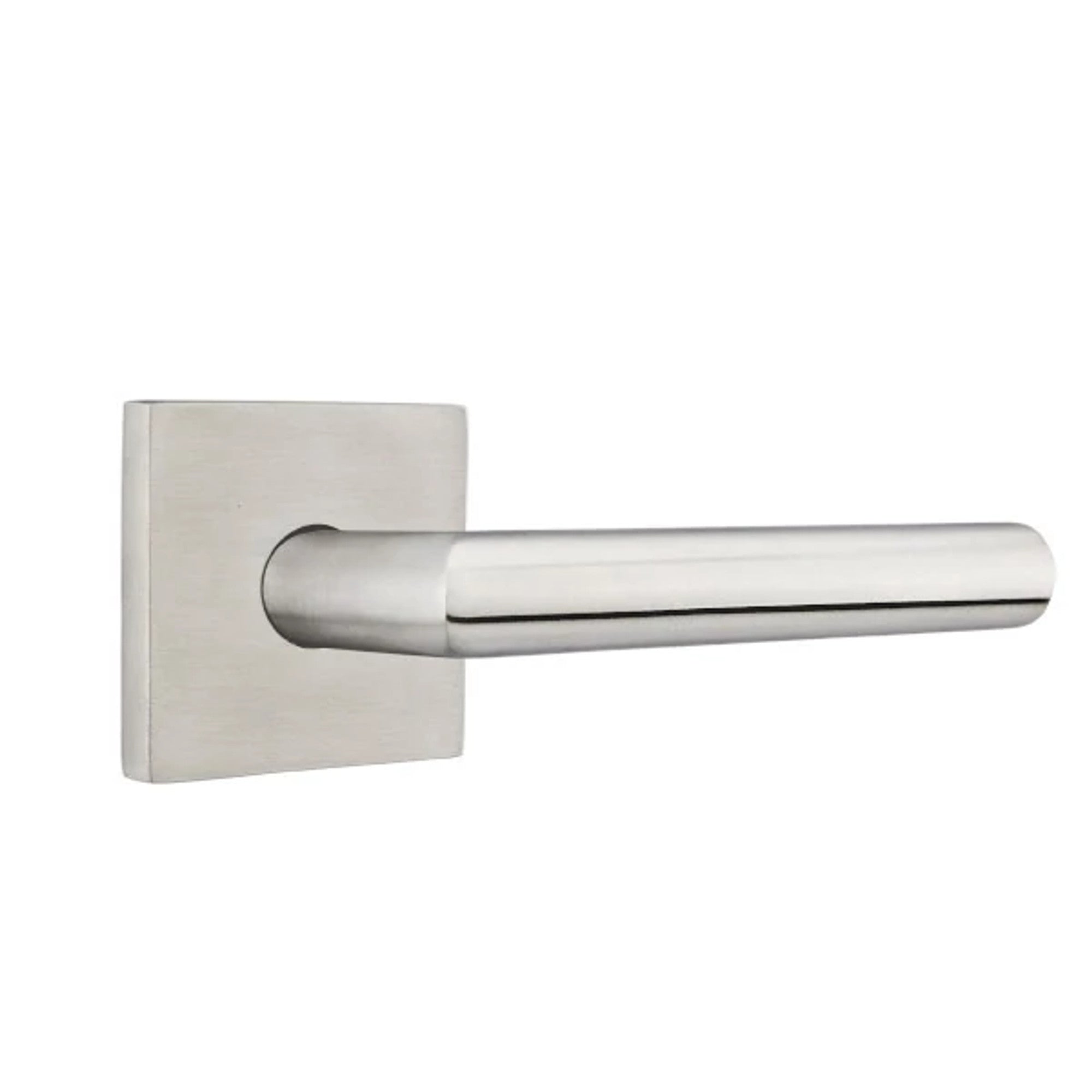 Emtek Stainless Steel Stuttgart Lever with Square Rosette in Brushed Stainless Steel