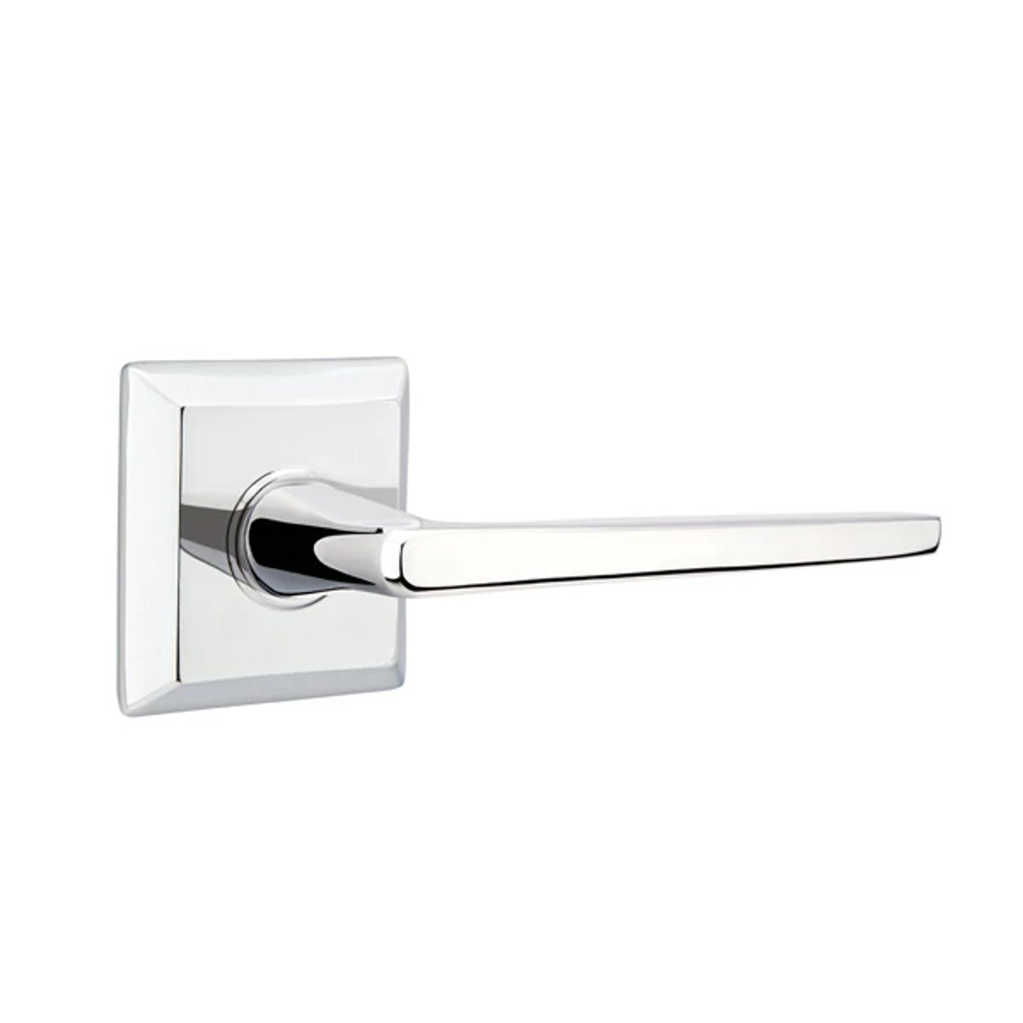 Emtek Hermes Lever with Quincy Rosette in Polished Chrome