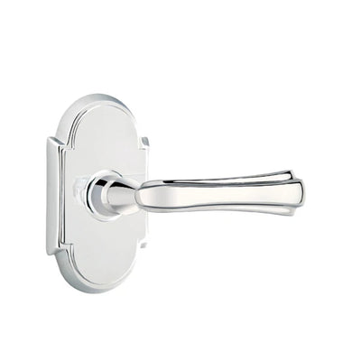 Emtek Wembley Lever with #8 Rosette in Polished Chrome