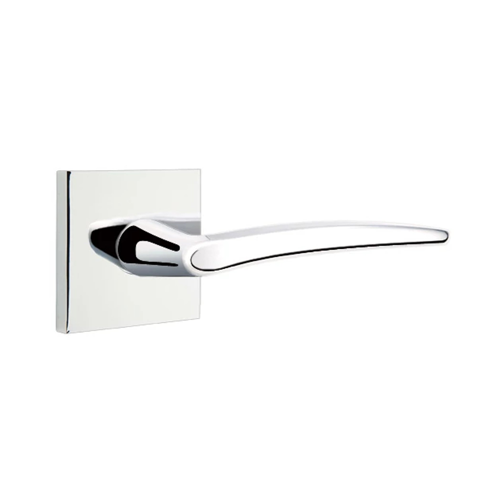 Emtek Poseidon Lever with Square Rosette in Polished Chrome