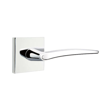 Emtek Poseidon Lever with Square Rosette in Polished Chrome