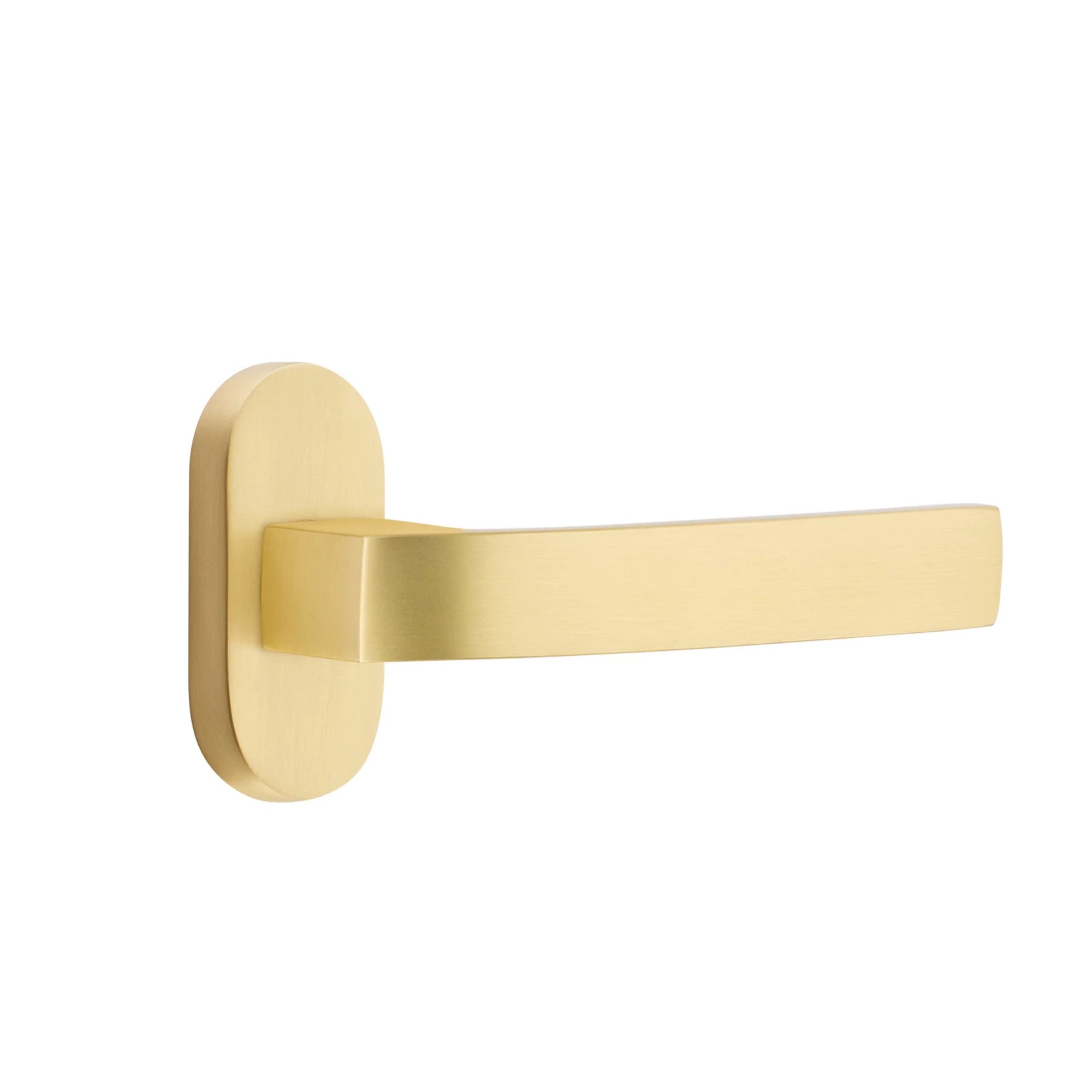 Emtek Breslin Lever with Oval Stretto 1-1/2" x 3" in Satin Brass