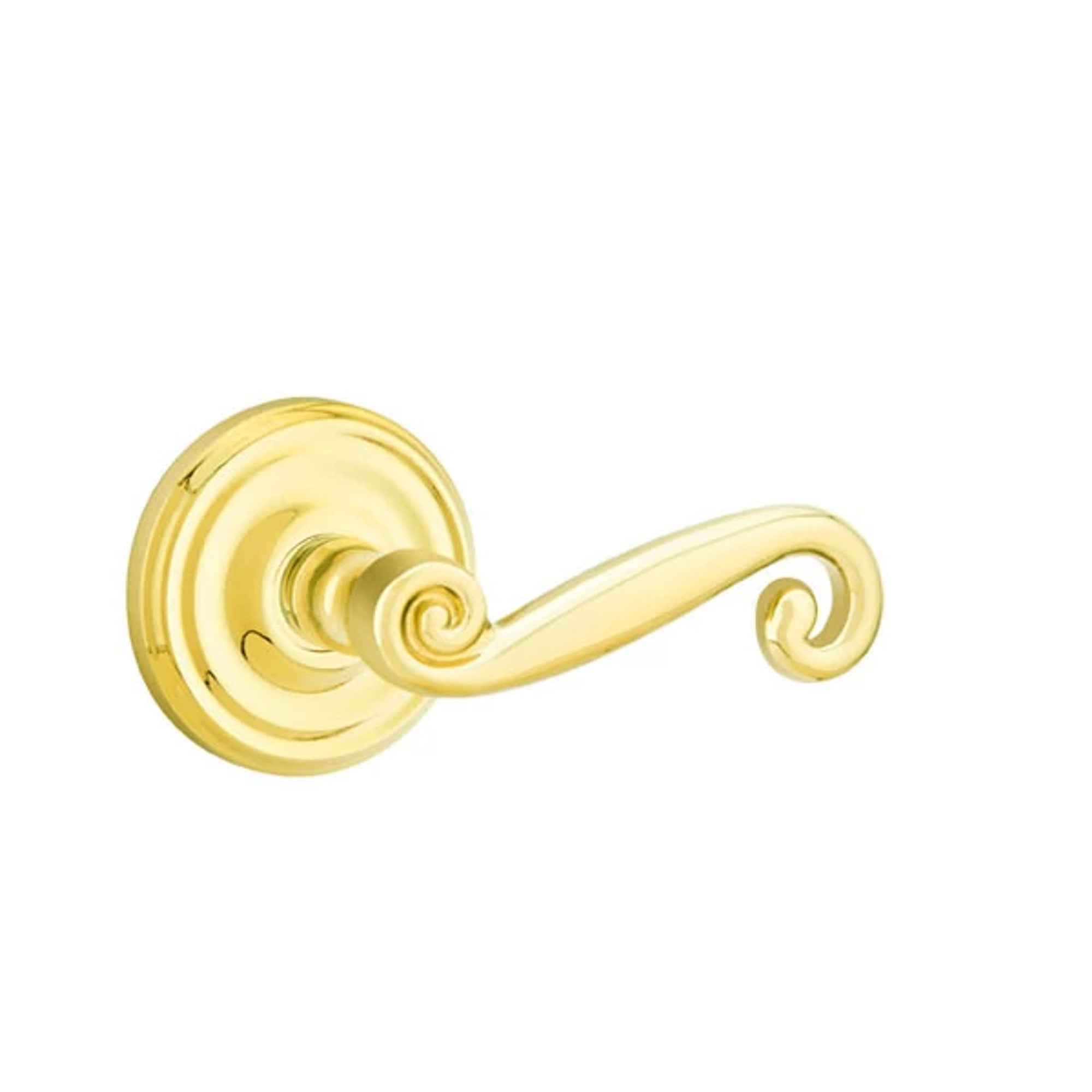 Emtek Rustic Lever with Regular Rosette in Polished Brass