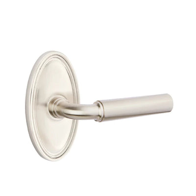 Emtek Manning Lever with Oval Rosette in Satin Nickel