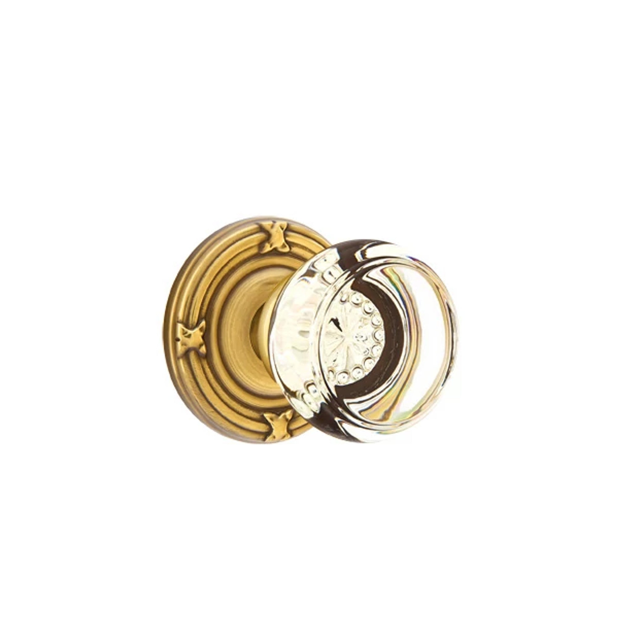 Emtek Georgetown Knob with Ribbon & Reed Rosette in French Antique