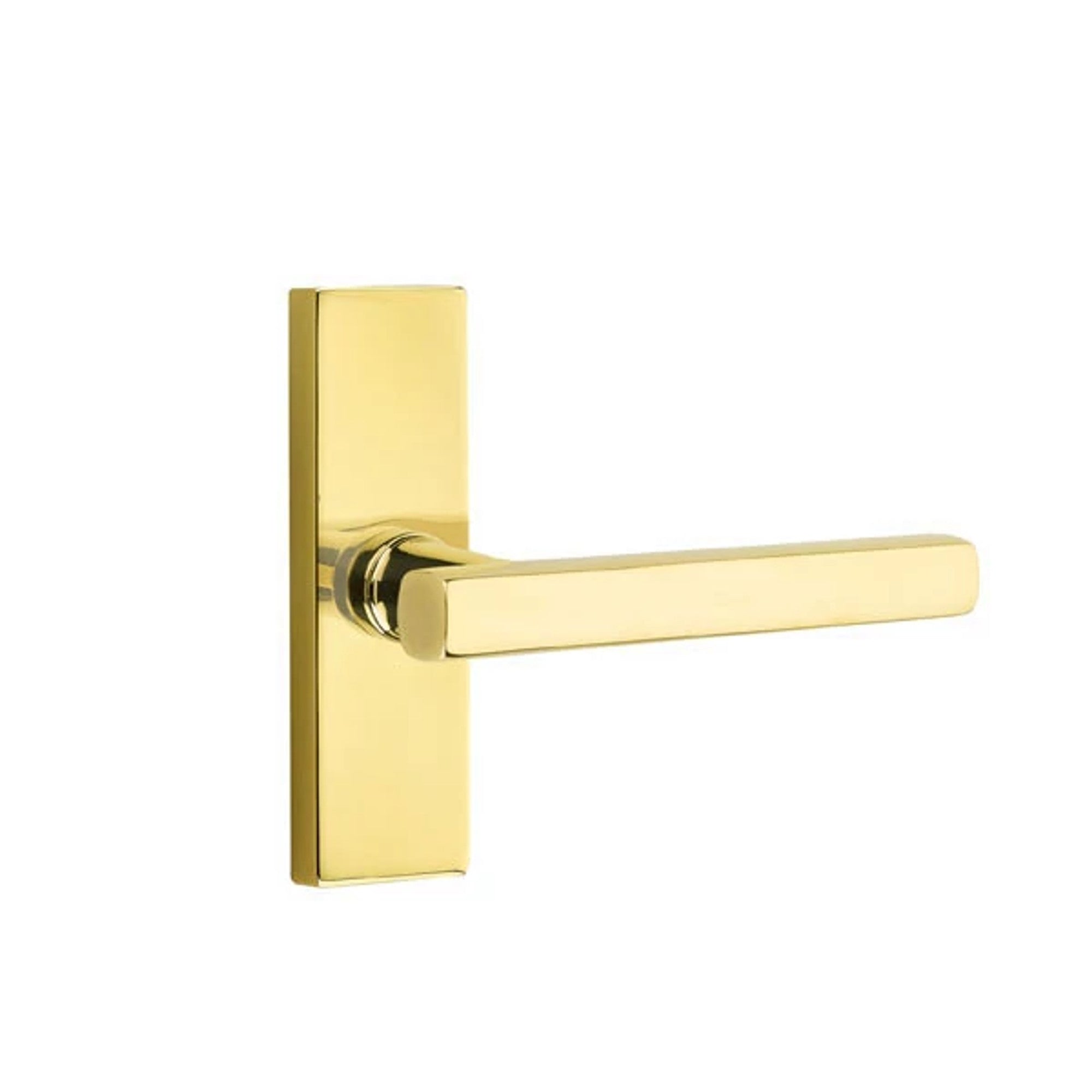 Emtek Freestone Lever with Stretto 1-1/2" x 5" in Unlacquered Brass