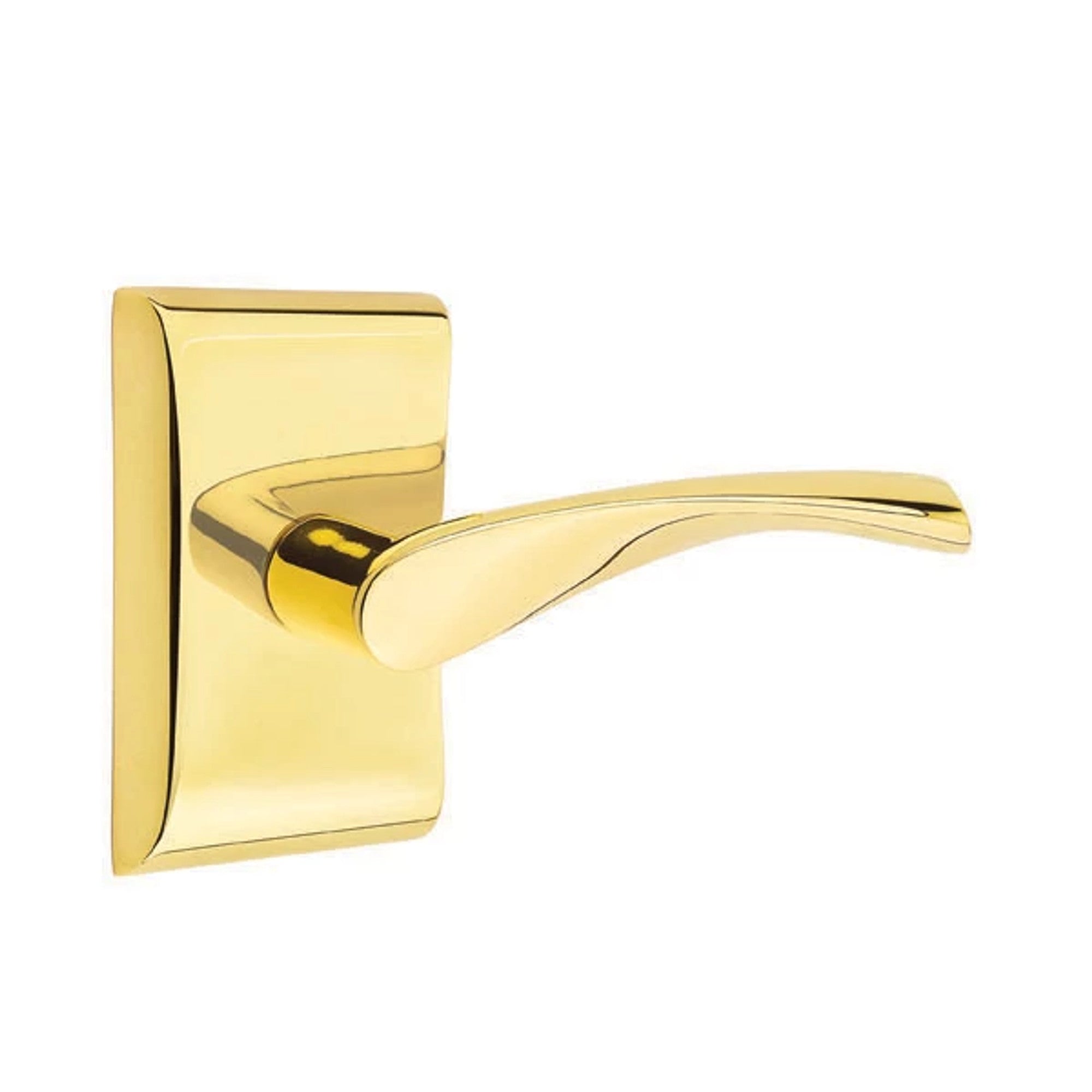 Emtek Triton Lever with Neos Rosette in Unlacquered Brass