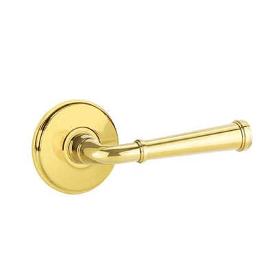 Emtek Merrimack Lever with Watford Rosette in Unlacquered Brass