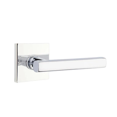 Emtek Freestone Lever with Square Rosette in Polished Chrome