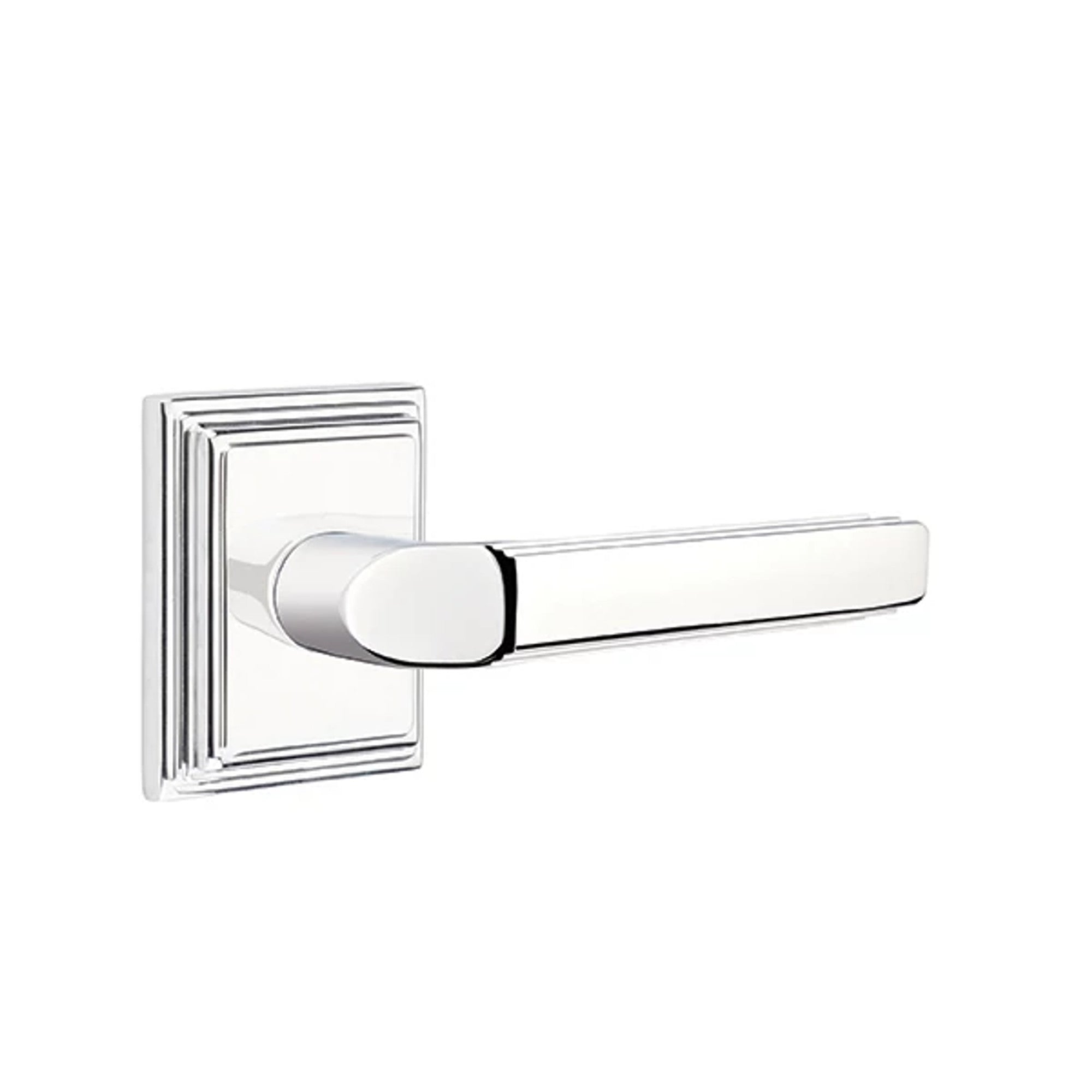 Emtek Milano Lever with Wilshire Rosette in Polished Chrome