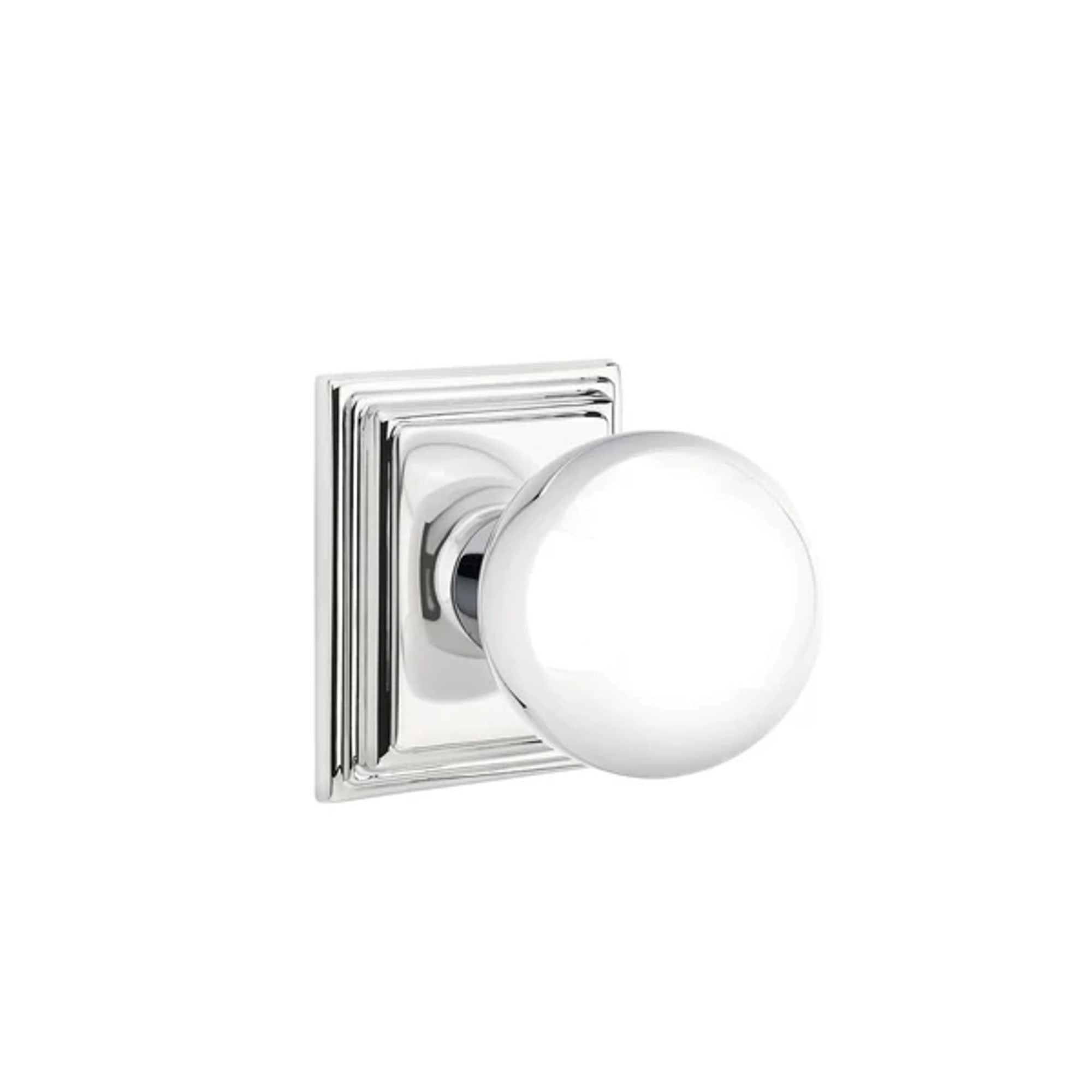 Emtek Orb Knob with Wilshire Rosette in Polished Chrome