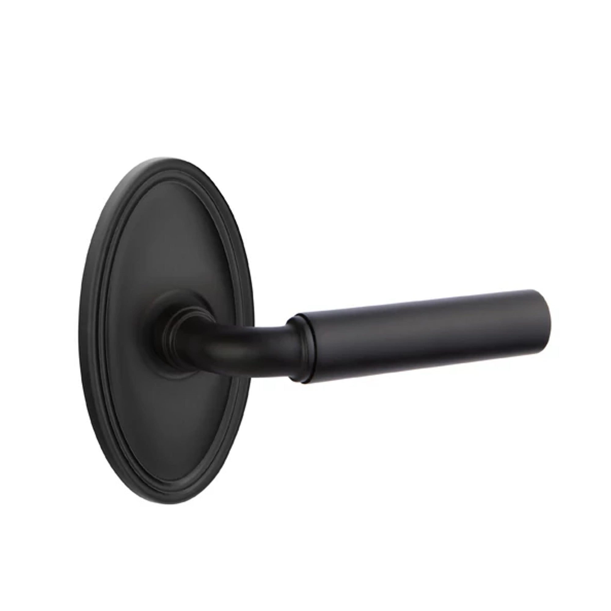 Emtek Manning Lever with Oval Rosette in Flat Black