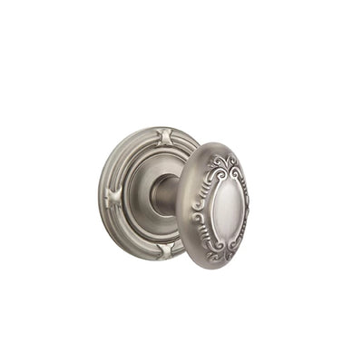 Emtek Victoria Knob with Ribbon & Reed Rosette in Pewter