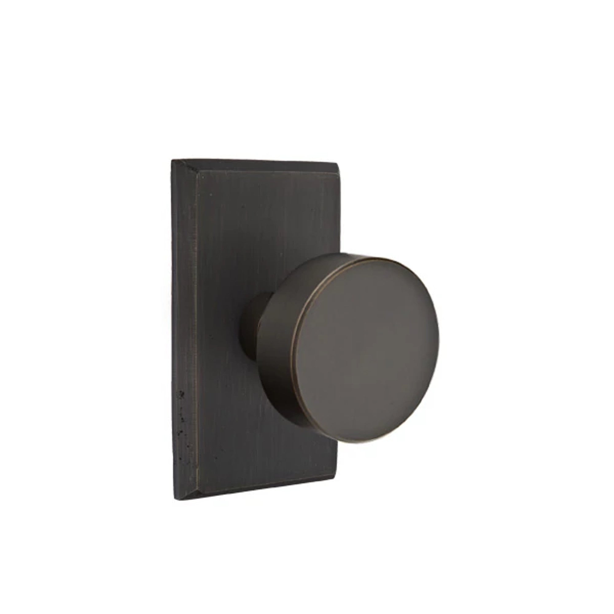 Emtek Round Bronze Knob with #3 Rosette in Medium Bronze
