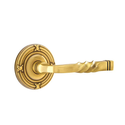 Emtek Santa Fe Lever with Ribbon & Reed Rosette in French Antique