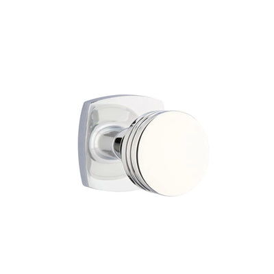 Emtek Bern Knob with Urban Modern Rosette in Polished Chrome