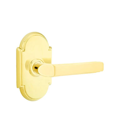 Emtek Milano Lever with #8 Rosette in Polished Brass