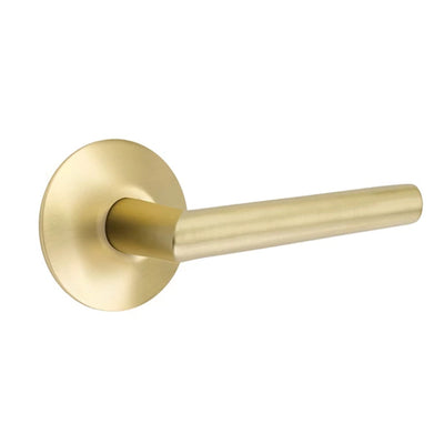 Emtek Stuttgart Lever with Modern Rosette in Satin Brass