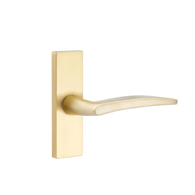 Emtek Poseidon Lever with Stretto 1-1/2" x 5" in Satin Brass