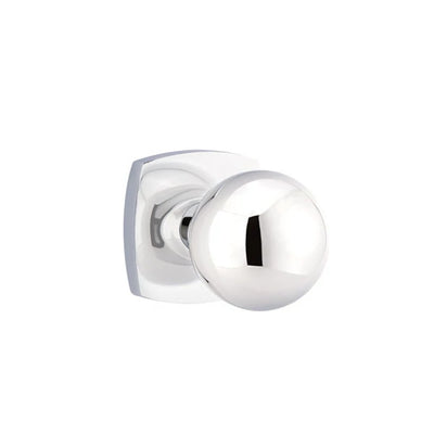 Emtek Orb Knob with Urban Modern Rosette in Polished Chrome