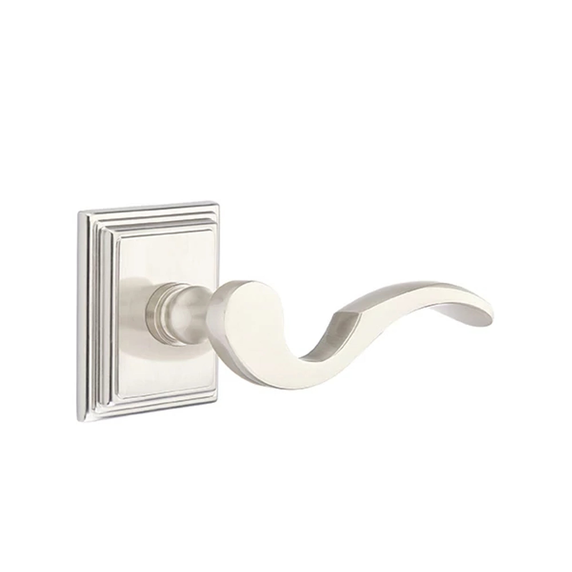 Emtek Cortina Lever with Wilshire Rosette in Satin Nickel