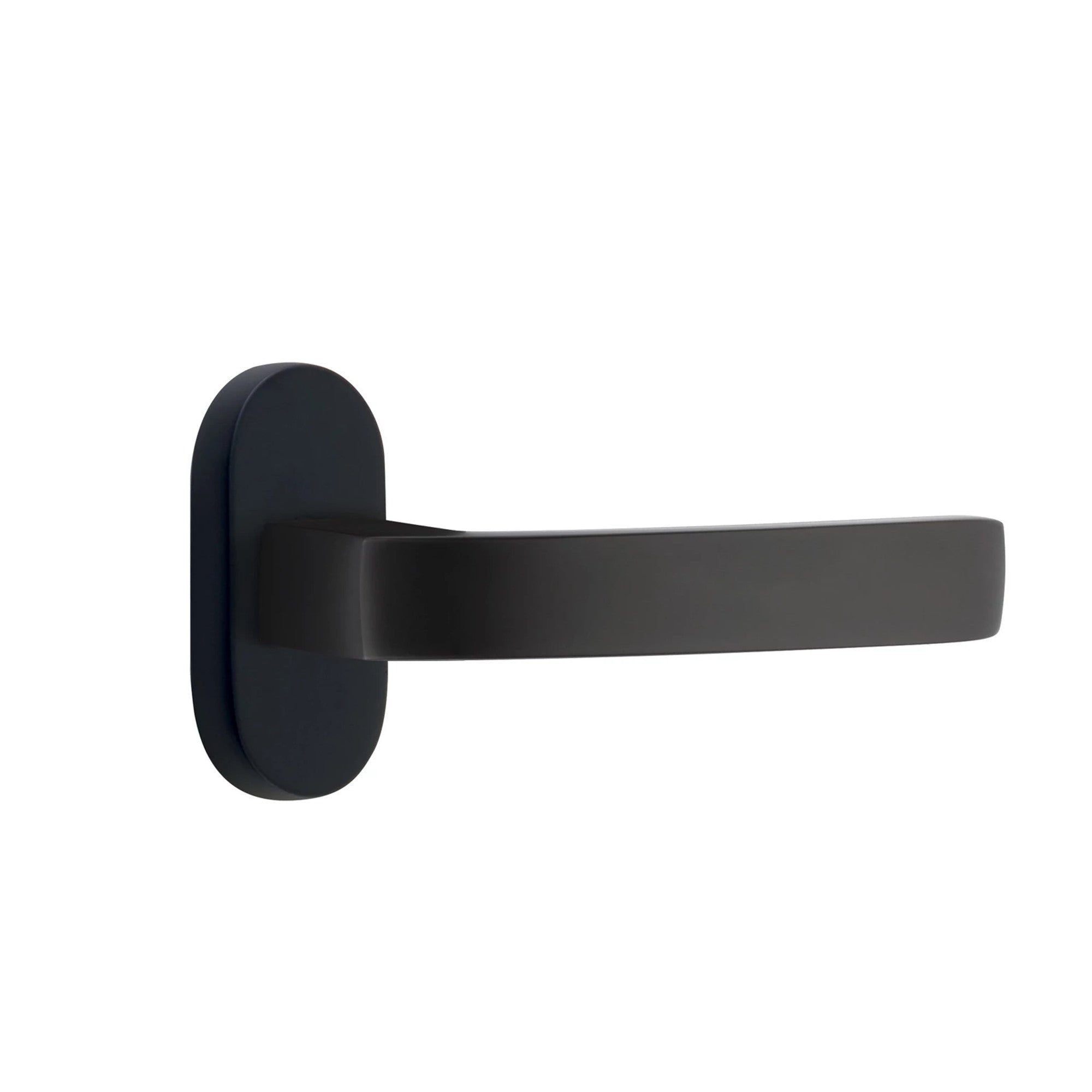 Emtek Breslin Lever with Oval Stretto 1-1/2" x 3" in Flat Black