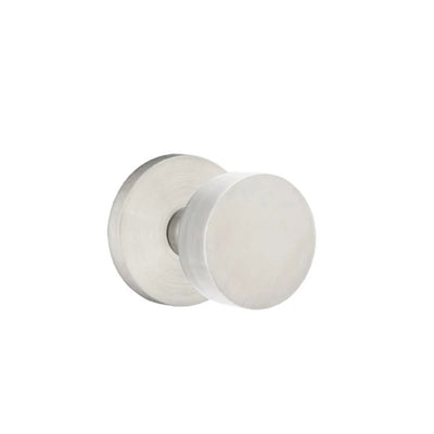 Emtek Round Stainless Steel Knob with Disk Rosette in Brushed Stainless Steel