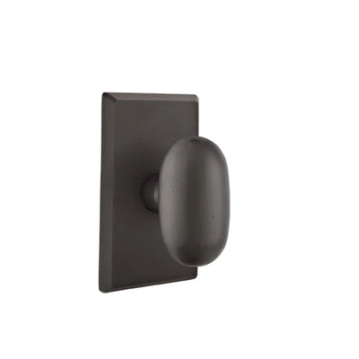 Emtek Egg Bronze Knob with #3 Rosette in Flat Black Bronze