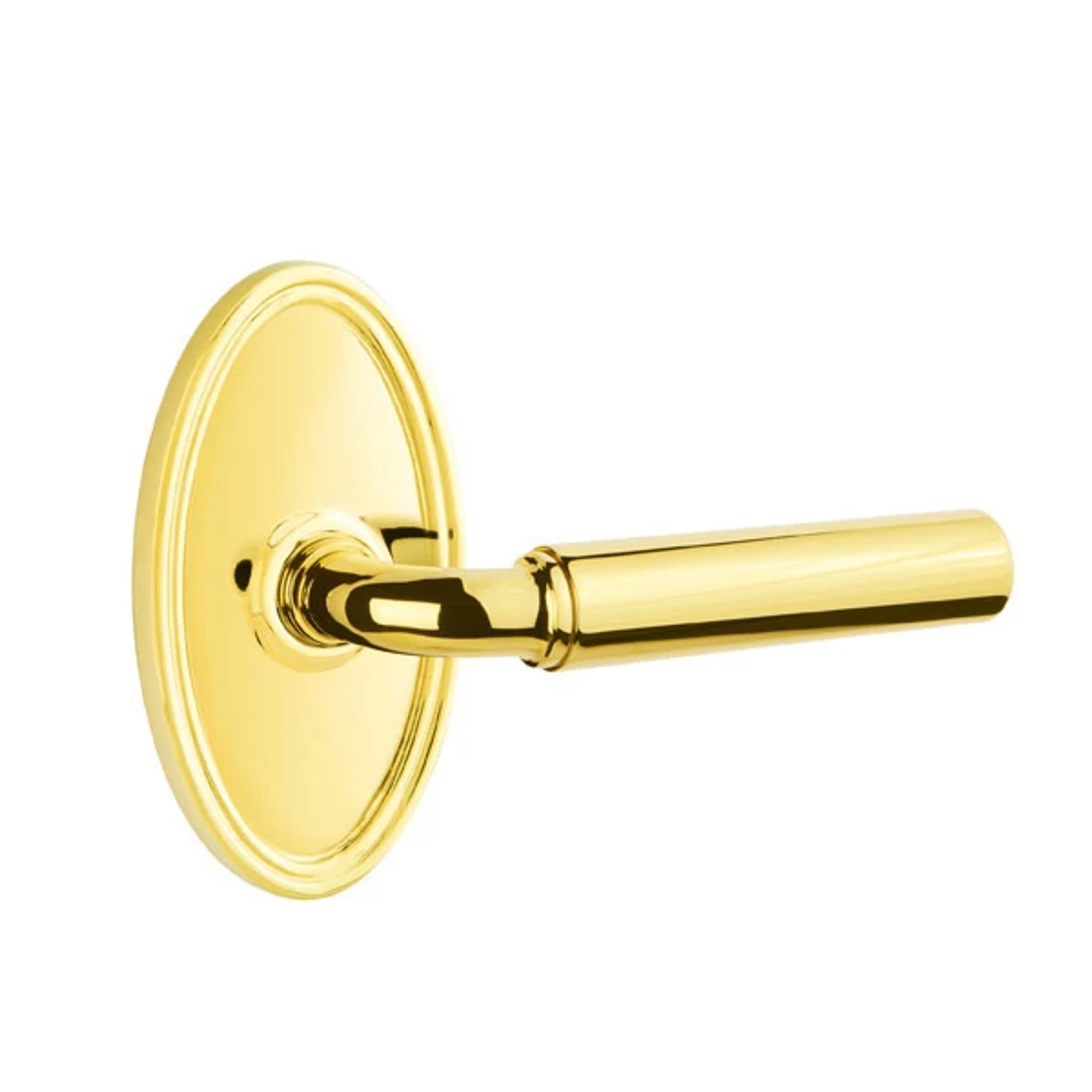 Emtek Manning Lever with Oval Rosette in Unlacquered Brass