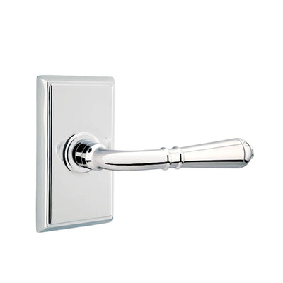 Emtek Turino Lever with Rectangular Rosette in Polished Chrome