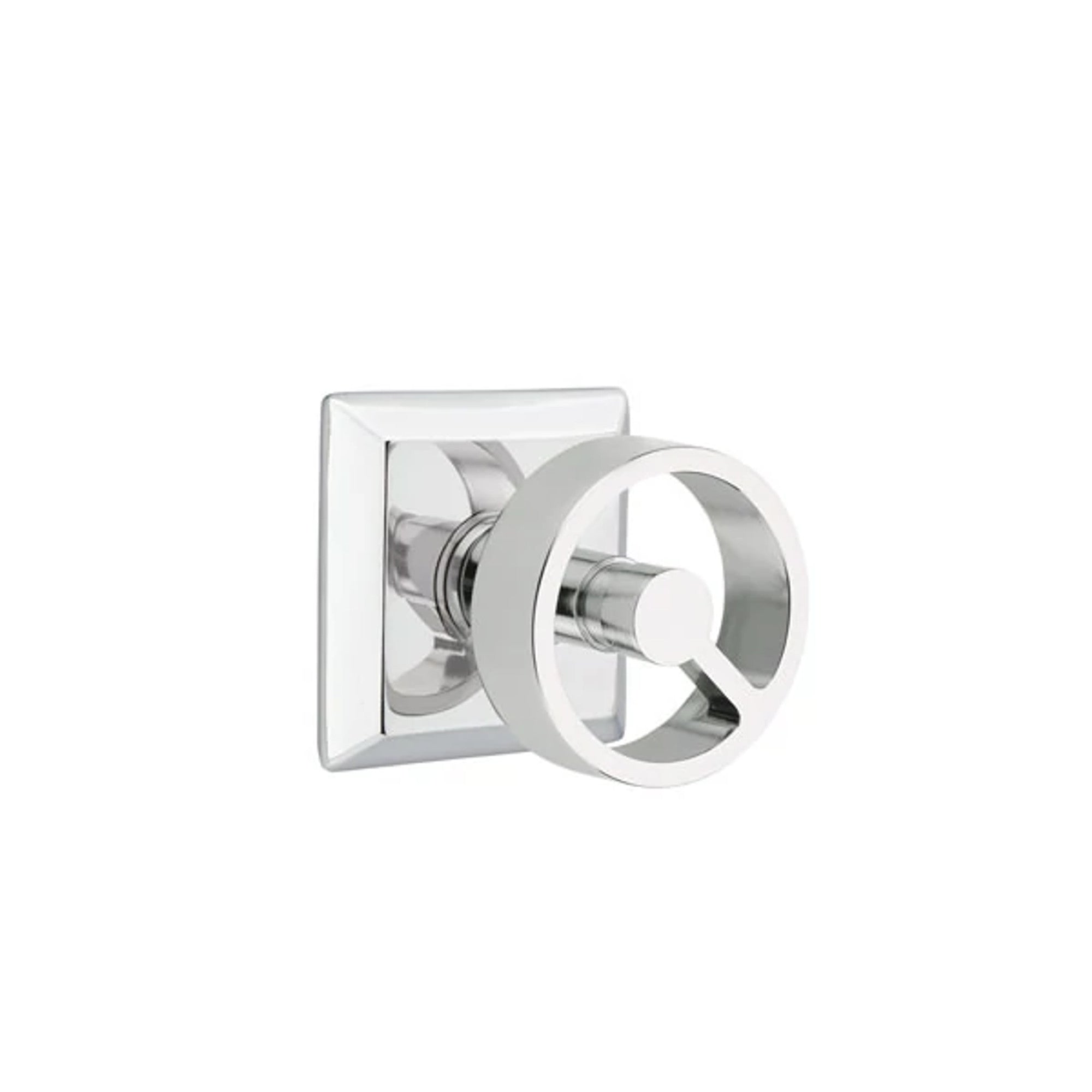 Emtek Spoke Knob with Quincy Rosette in Polished Chrome