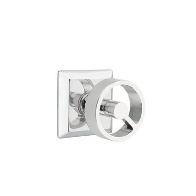 Emtek Spoke Knob with Quincy Rosette in Polished Chrome