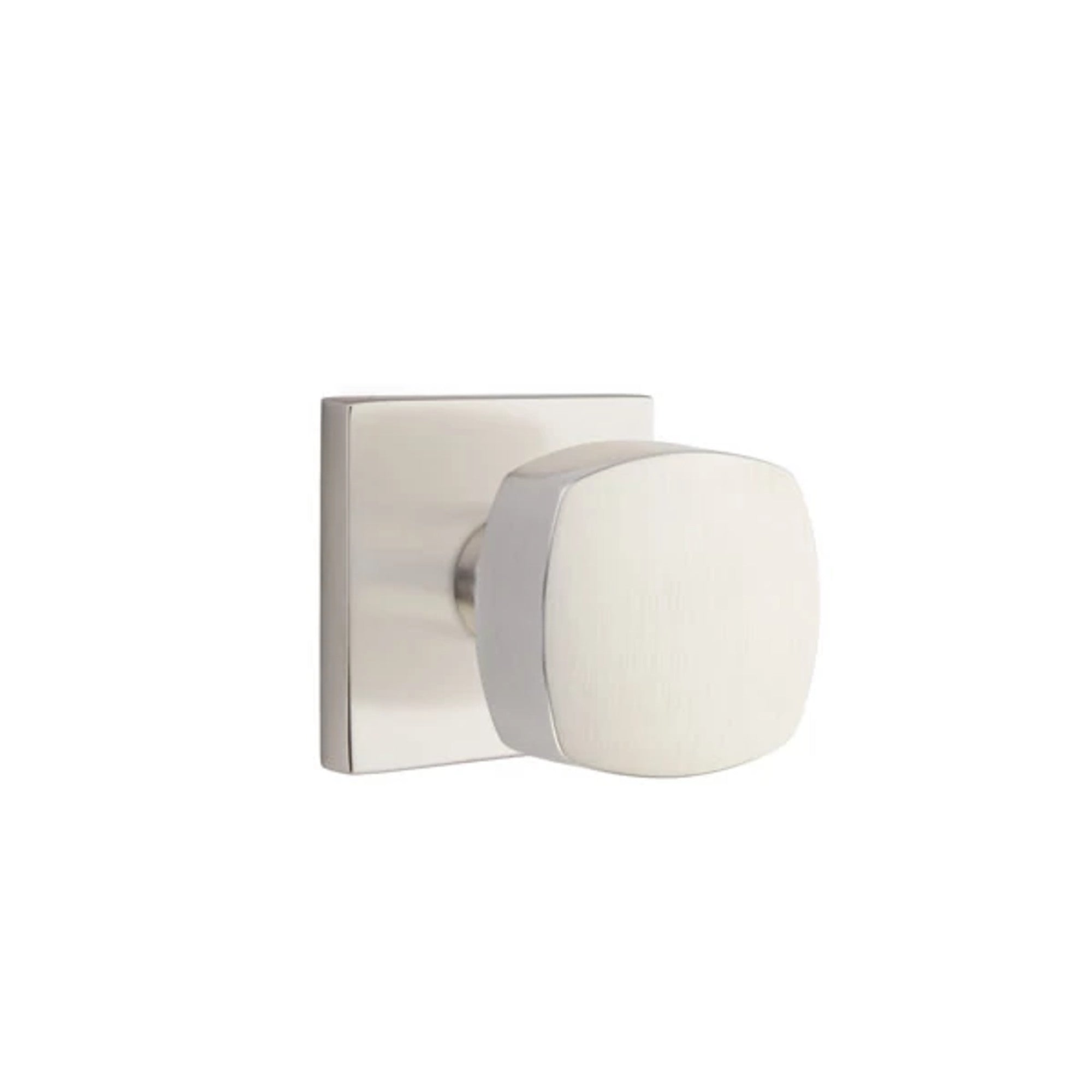 Emtek Freestone Knob with Square Rosette in Satin Nickel