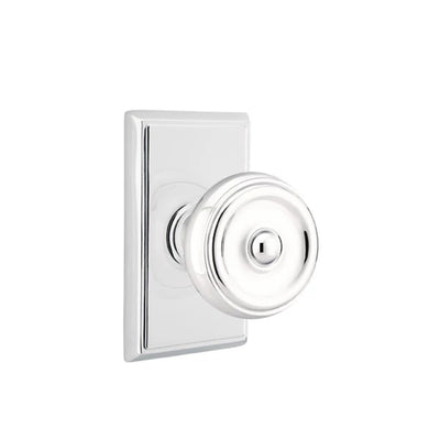 Emtek Waverly Knob with Rectangular Rosette in Polished Chrome