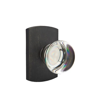 Emtek Providence Glass Knob with #4 Rosette in Medium Bronze